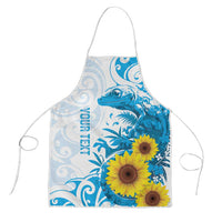 New Zealand Autism Awareness Month Apron Takiwatanga Maori Lizard With Sunflower LT14 Blue - Polynesian Pride