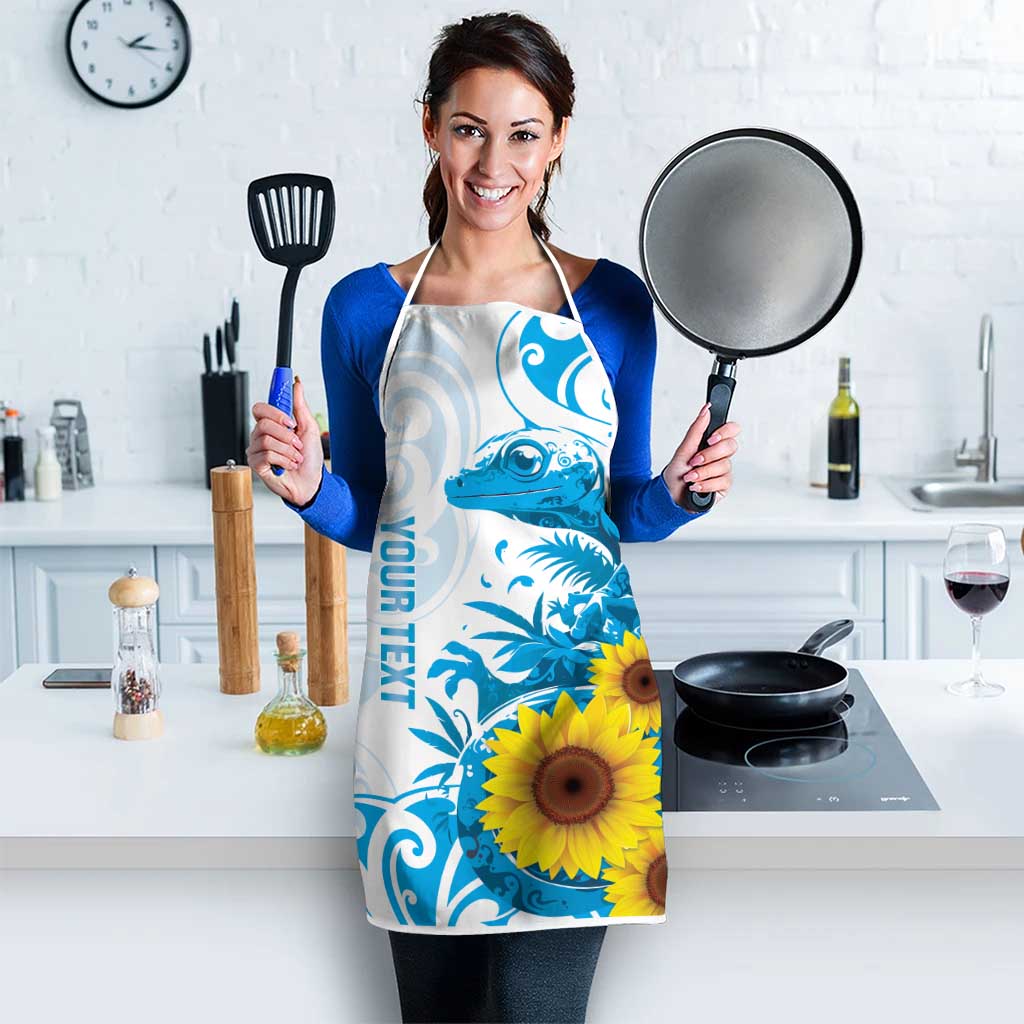 New Zealand Autism Awareness Month Apron Takiwatanga Maori Lizard With Sunflower LT14 - Polynesian Pride