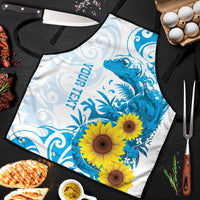 New Zealand Autism Awareness Month Apron Takiwatanga Maori Lizard With Sunflower LT14 Blue - Polynesian Pride