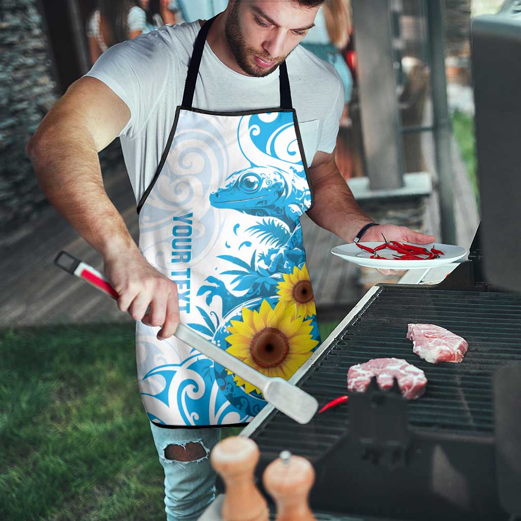 New Zealand Autism Awareness Month Apron Takiwatanga Maori Lizard With Sunflower LT14 - Polynesian Pride
