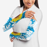 New Zealand Autism Awareness Month Arm Sleeves Takiwatanga Maori Lizard With Sunflower LT14 - Polynesian Pride