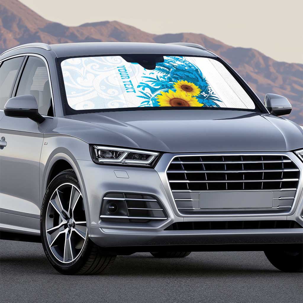 New Zealand Autism Awareness Month Auto Sun Shade Takiwatanga Maori Lizard With Sunflower LT14 - Polynesian Pride