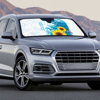 New Zealand Autism Awareness Month Auto Sun Shade Takiwatanga Maori Lizard With Sunflower LT14 - Polynesian Pride