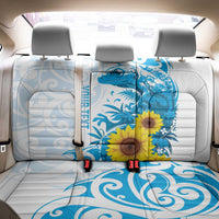 New Zealand Autism Awareness Month Back Car Seat Cover Takiwatanga Maori Lizard With Sunflower LT14 - Polynesian Pride