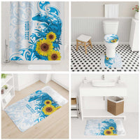 New Zealand Autism Awareness Month Bathroom Set Takiwatanga Maori Lizard With Sunflower LT14 - Polynesian Pride