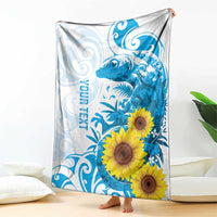 New Zealand Autism Awareness Month Blanket Takiwatanga Maori Lizard With Sunflower LT14 - Polynesian Pride