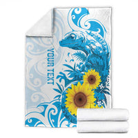 New Zealand Autism Awareness Month Blanket Takiwatanga Maori Lizard With Sunflower LT14 - Polynesian Pride