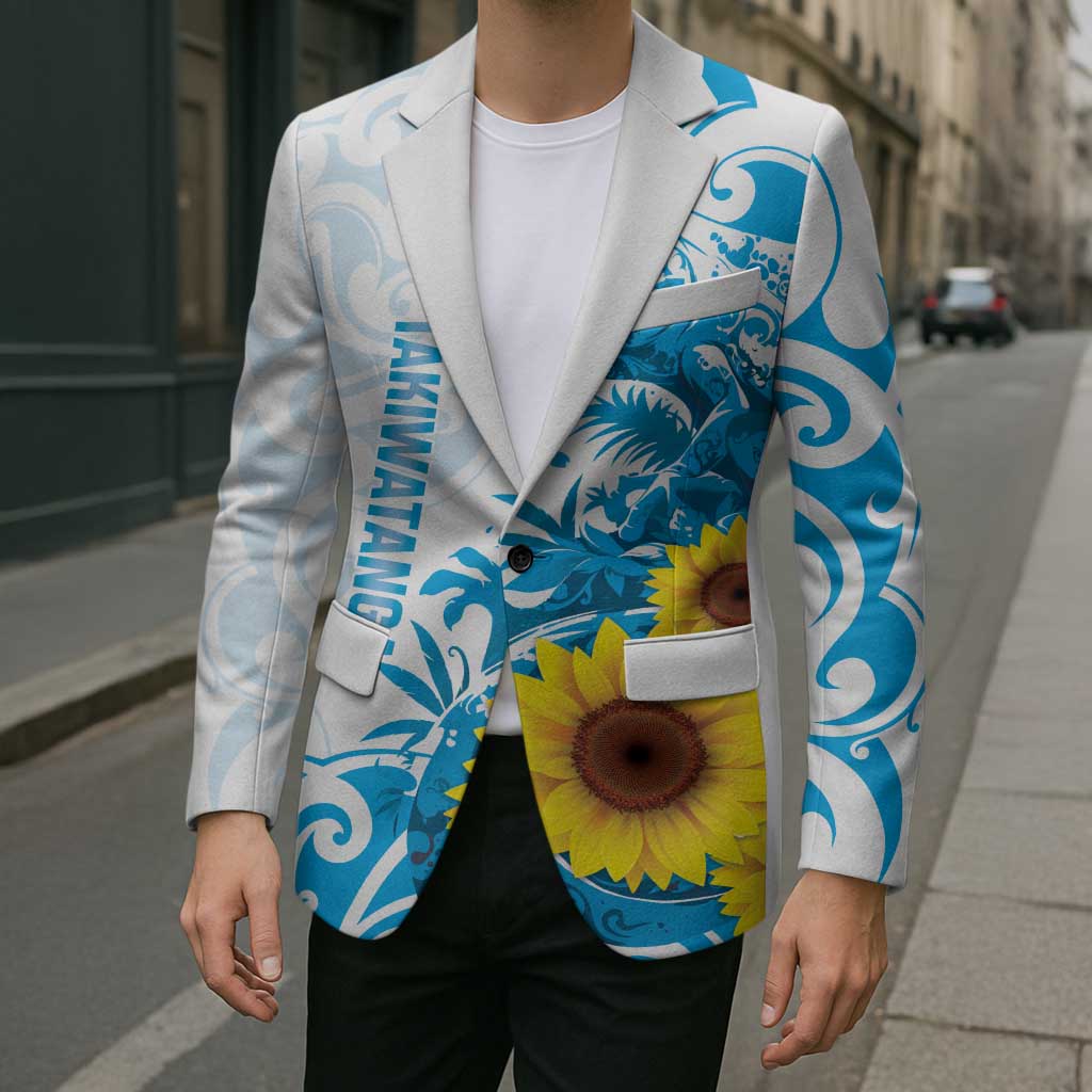 New Zealand Autism Awareness Month Blazer Takiwatanga Maori Lizard With Sunflower LT14 - Polynesian Pride