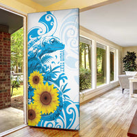 New Zealand Autism Awareness Month Door Cover Takiwatanga Maori Lizard With Sunflower LT14 - Polynesian Pride