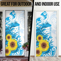 New Zealand Autism Awareness Month Door Cover Takiwatanga Maori Lizard With Sunflower LT14 - Polynesian Pride