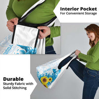 New Zealand Autism Awareness Month Grocery Bag Takiwatanga Maori Lizard With Sunflower