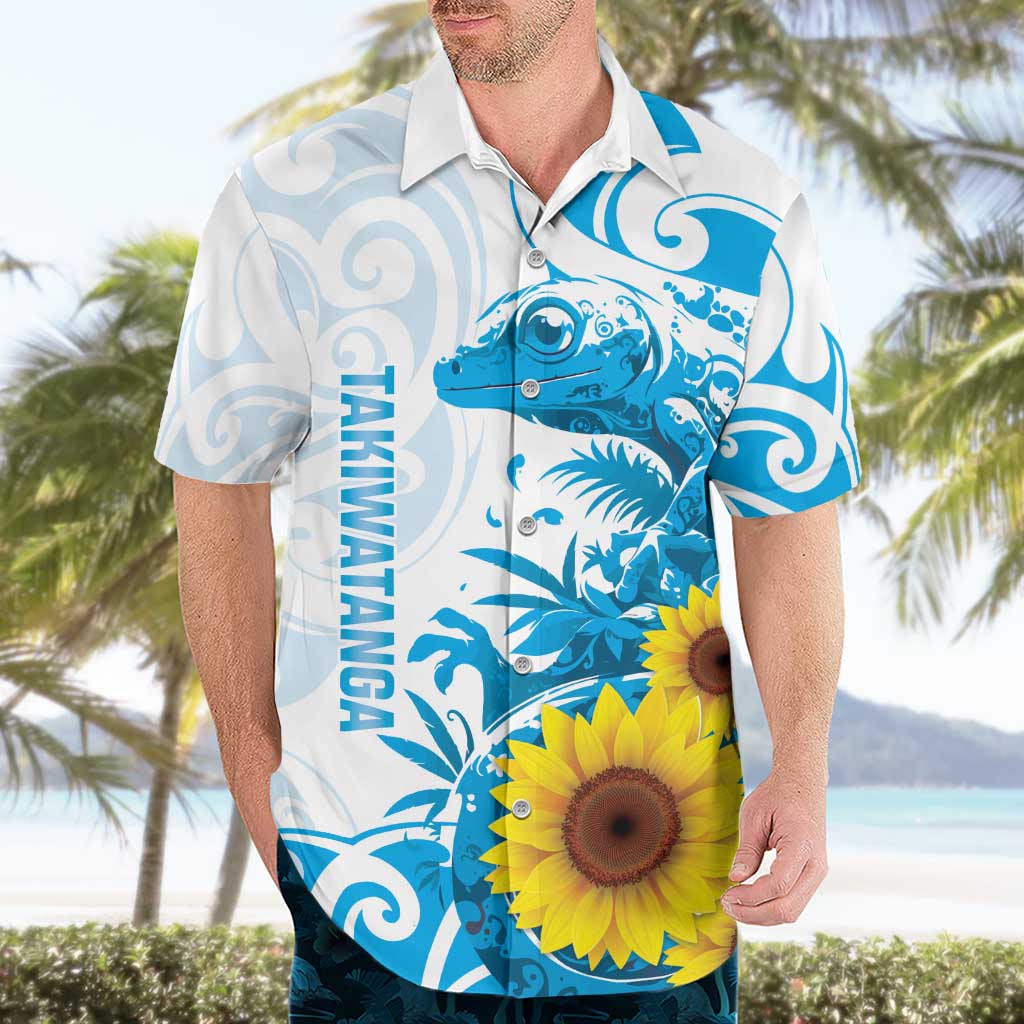 New Zealand Autism Awareness Month Hawaiian Shirt Takiwatanga Maori Lizard With Sunflower LT14 - Polynesian Pride