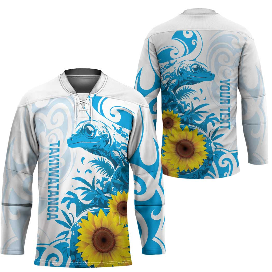 New Zealand Autism Awareness Month Hockey Jersey Takiwatanga Maori Lizard With Sunflower LT14 - Polynesian Pride