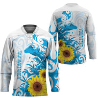 New Zealand Autism Awareness Month Hockey Jersey Takiwatanga Maori Lizard With Sunflower LT14 - Polynesian Pride