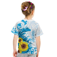 New Zealand Autism Awareness Month Kid T Shirt Takiwatanga Maori Lizard With Sunflower LT14 - Polynesian Pride