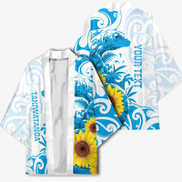 New Zealand Autism Awareness Month Kimono Takiwatanga Maori Lizard With Sunflower LT14 - Polynesian Pride