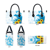 New Zealand Autism Awareness Month Leather Bag Takiwatanga Maori Lizard With Sunflower LT14 - Polynesian Pride