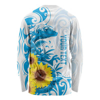 New Zealand Autism Awareness Month Long Sleeve Shirt Takiwatanga Maori Lizard With Sunflower