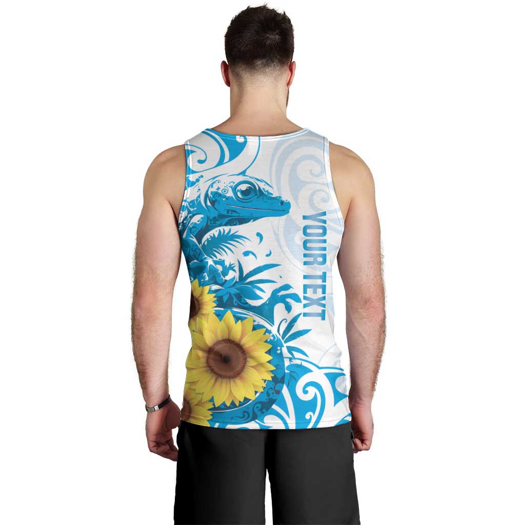 New Zealand Autism Awareness Month Men Tank Top Takiwatanga Maori Lizard With Sunflower