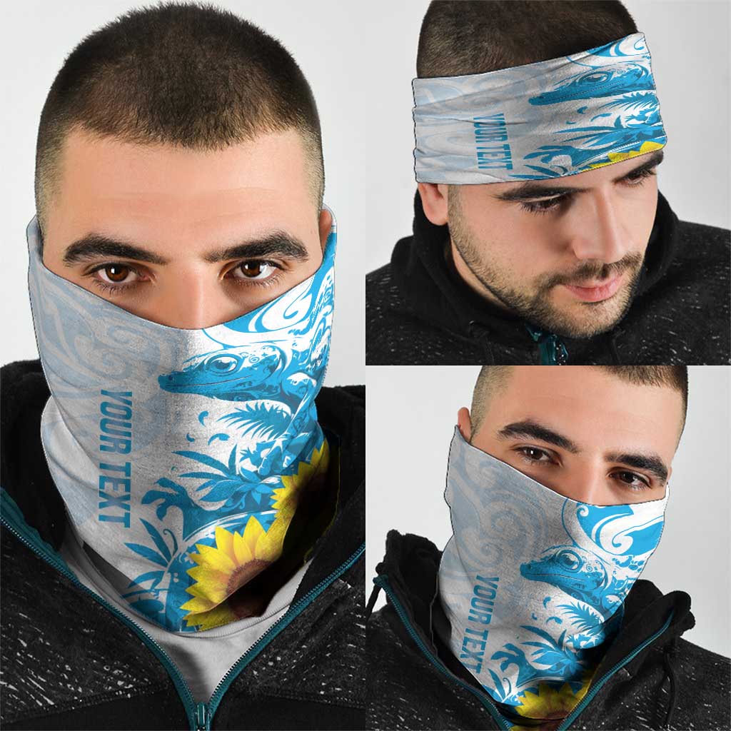 New Zealand Autism Awareness Month Neck Gaiter Takiwatanga Maori Lizard With Sunflower LT14 - Polynesian Pride