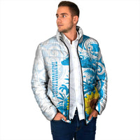 New Zealand Autism Awareness Month Padded Jacket Takiwatanga Maori Lizard With Sunflower LT14 - Polynesian Pride