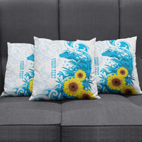 New Zealand Autism Awareness Month Pillow Cover Takiwatanga Maori Lizard With Sunflower LT14 - Polynesian Pride