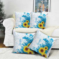New Zealand Autism Awareness Month Pillow Cover Takiwatanga Maori Lizard With Sunflower LT14 - Polynesian Pride