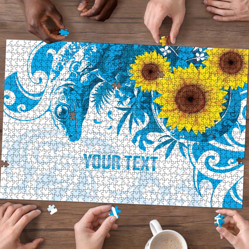 New Zealand Autism Awareness Month Puzzle Takiwatanga Maori Lizard With Sunflower LT14 - Polynesian Pride