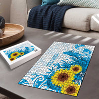 New Zealand Autism Awareness Month Puzzle Takiwatanga Maori Lizard With Sunflower LT14 - Polynesian Pride