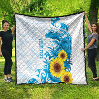 New Zealand Autism Awareness Month Quilt Takiwatanga Maori Lizard With Sunflower