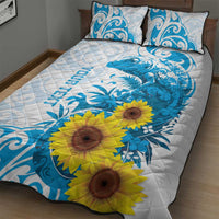 New Zealand Autism Awareness Month Quilt Bed Set Takiwatanga Maori Lizard With Sunflower LT14 - Polynesian Pride