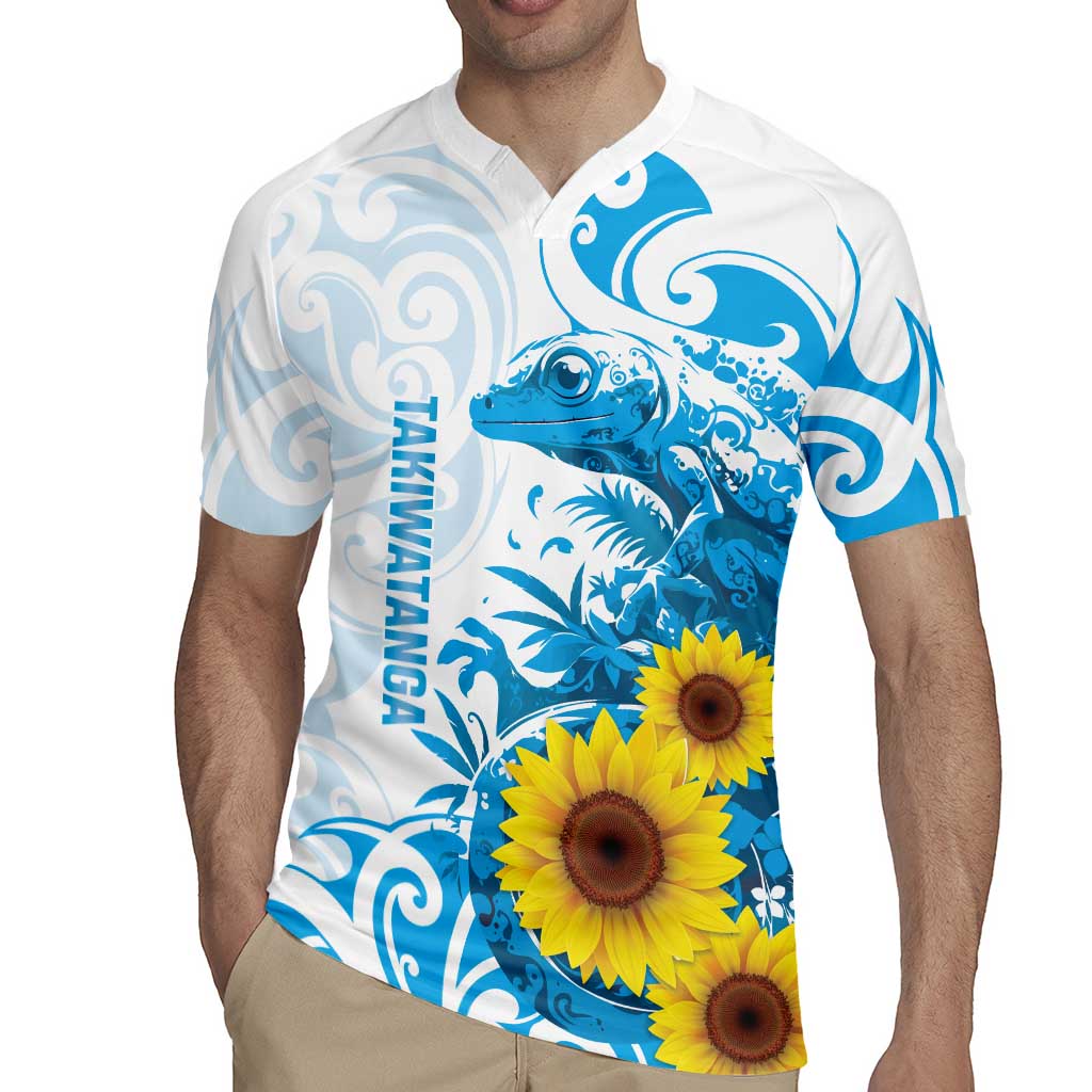 New Zealand Autism Awareness Month Rugby Jersey Takiwatanga Maori Lizard With Sunflower LT14 - Polynesian Pride