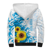 New Zealand Autism Awareness Month Sherpa Hoodie Takiwatanga Maori Lizard With Sunflower