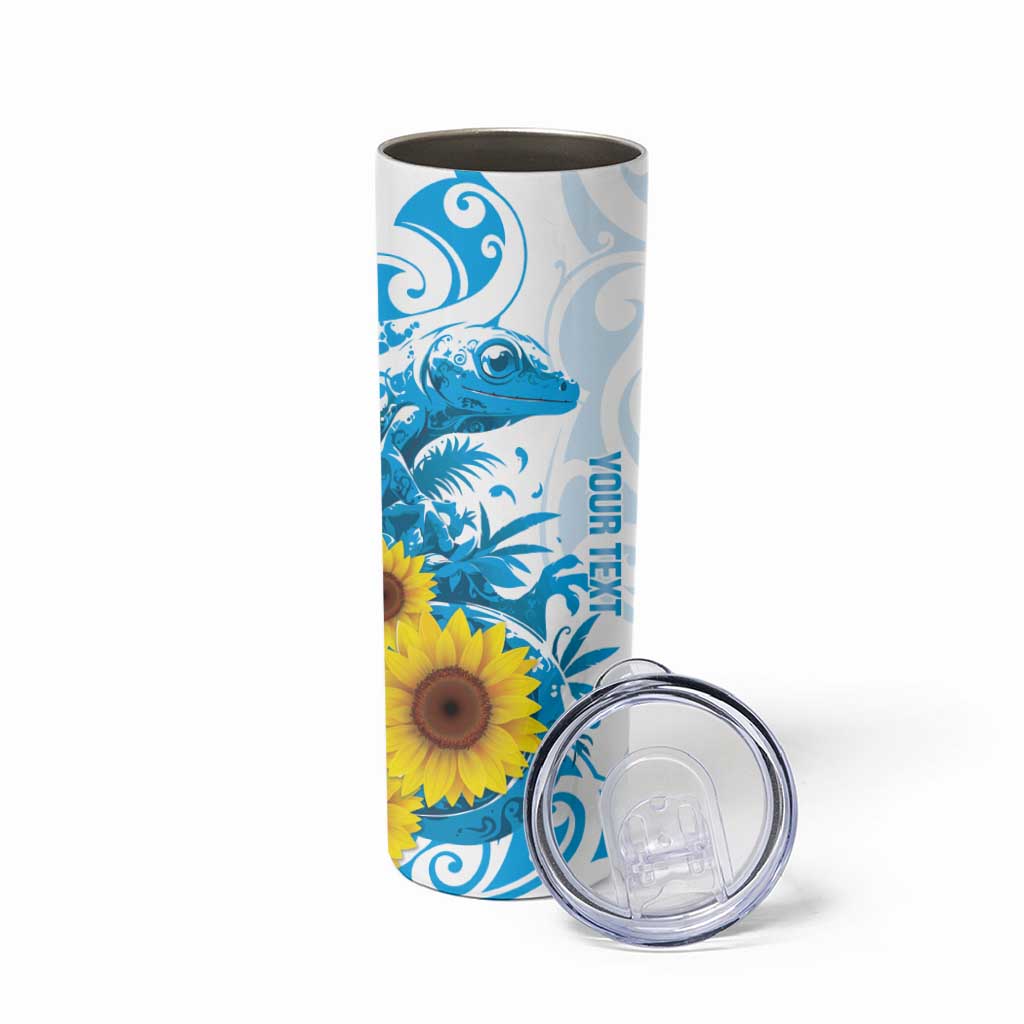 New Zealand Autism Awareness Month Skinny Tumbler Takiwatanga Maori Lizard With Sunflower