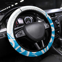 New Zealand Autism Awareness Month Steering Wheel Cover Takiwatanga Maori Lizard With Sunflower LT14 Universal Fit Blue - Polynesian Pride