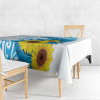 New Zealand Autism Awareness Month Tablecloth Takiwatanga Maori Lizard With Sunflower