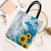 New Zealand Autism Awareness Month Tote Bag Takiwatanga Maori Lizard With Sunflower LT14 Black Strap One Size Blue - Polynesian Pride
