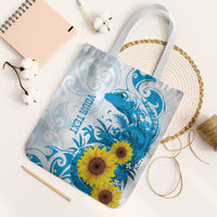 New Zealand Autism Awareness Month Tote Bag Takiwatanga Maori Lizard With Sunflower LT14 White Strap One Size Blue - Polynesian Pride
