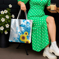 New Zealand Autism Awareness Month Tote Bag Takiwatanga Maori Lizard With Sunflower LT14 - Polynesian Pride