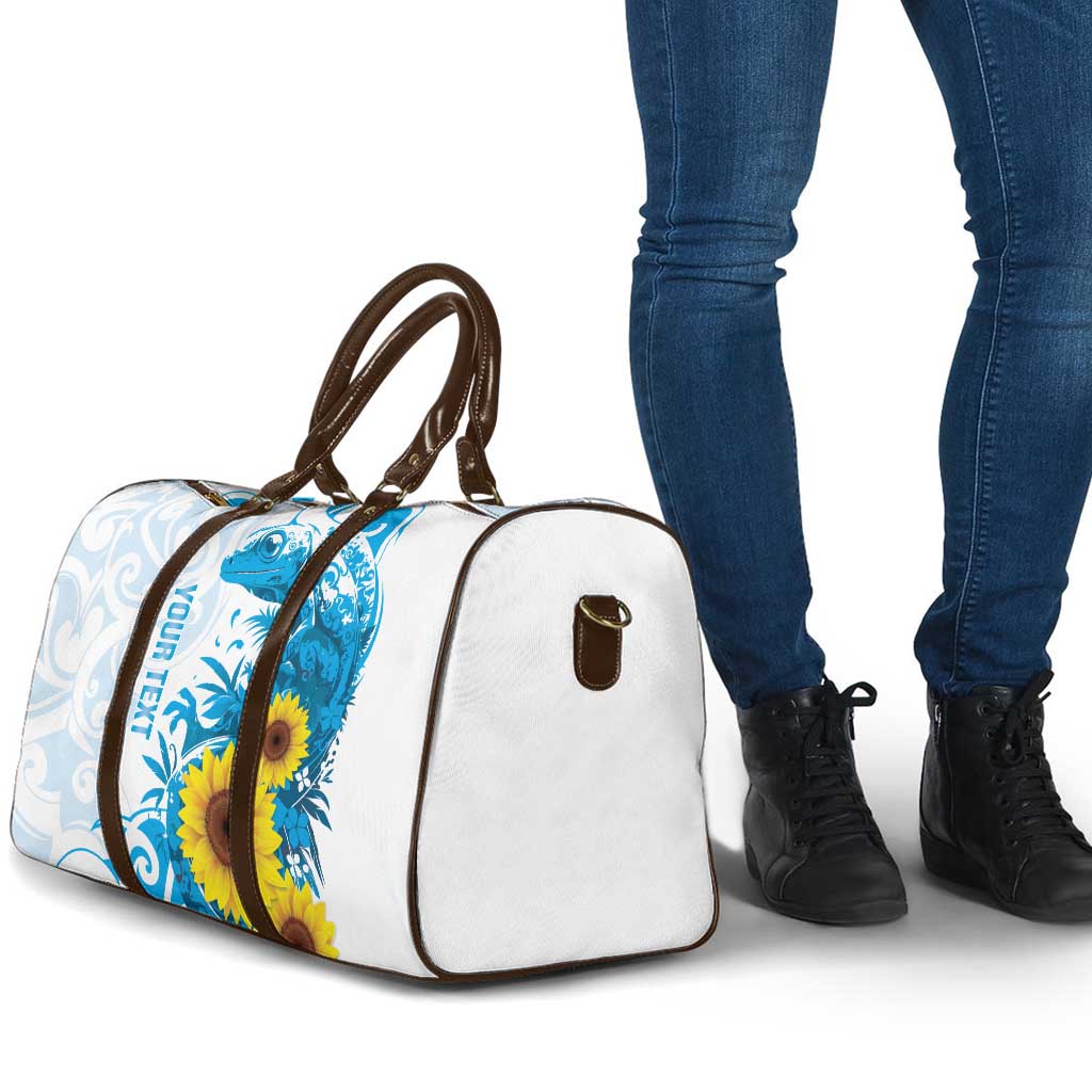 New Zealand Autism Awareness Month Travel Bag Takiwatanga Maori Lizard With Sunflower LT14 - Polynesian Pride