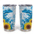 New Zealand Autism Awareness Month Tumbler Cup Takiwatanga Maori Lizard With Sunflower