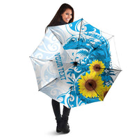 New Zealand Autism Awareness Month Umbrella Takiwatanga Maori Lizard With Sunflower LT14 - Polynesian Pride