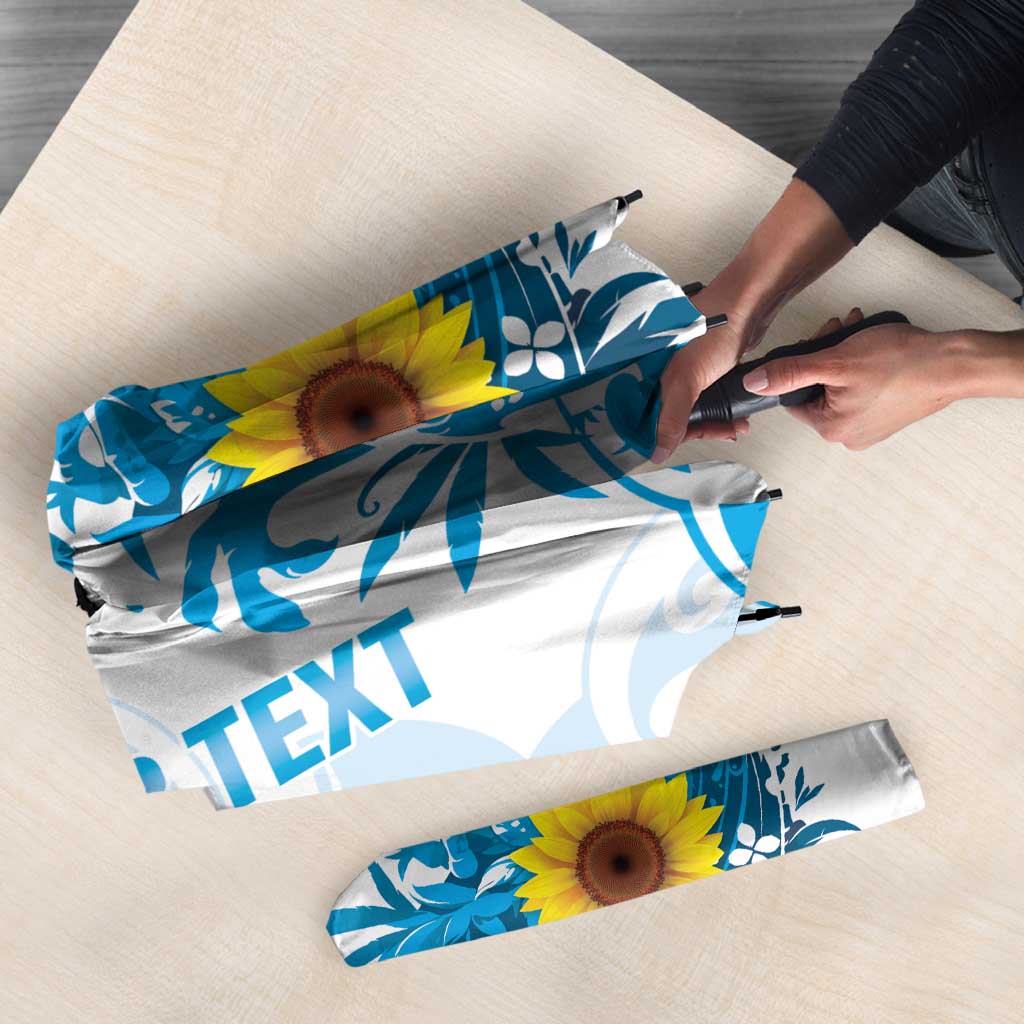 New Zealand Autism Awareness Month Umbrella Takiwatanga Maori Lizard With Sunflower LT14 - Polynesian Pride