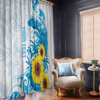 New Zealand Autism Awareness Month Window Curtain Takiwatanga Maori Lizard With Sunflower LT14 - Polynesian Pride