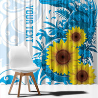 New Zealand Autism Awareness Month Window Curtain Takiwatanga Maori Lizard With Sunflower LT14 - Polynesian Pride