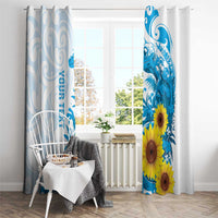 New Zealand Autism Awareness Month Window Curtain Takiwatanga Maori Lizard With Sunflower LT14 - Polynesian Pride