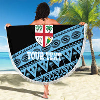 Fiji Rugby 2025 Custom Beach Blanket Fijian Tapa Toso Viti Toso - Black LT14 - Polynesian Pride