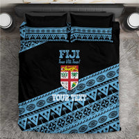 Fiji Rugby 2025 Custom Bedding Set Fijian Tapa Toso Viti Toso - Black LT14 Black - Polynesian Pride