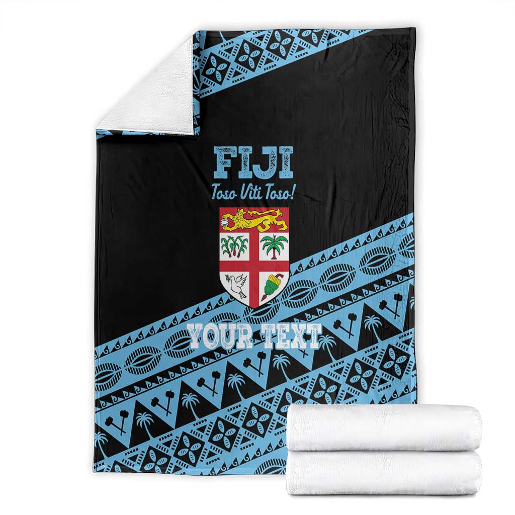 Fiji Rugby 2025 Custom Blanket Fijian Tapa Toso Viti Toso - Black LT14 - Polynesian Pride