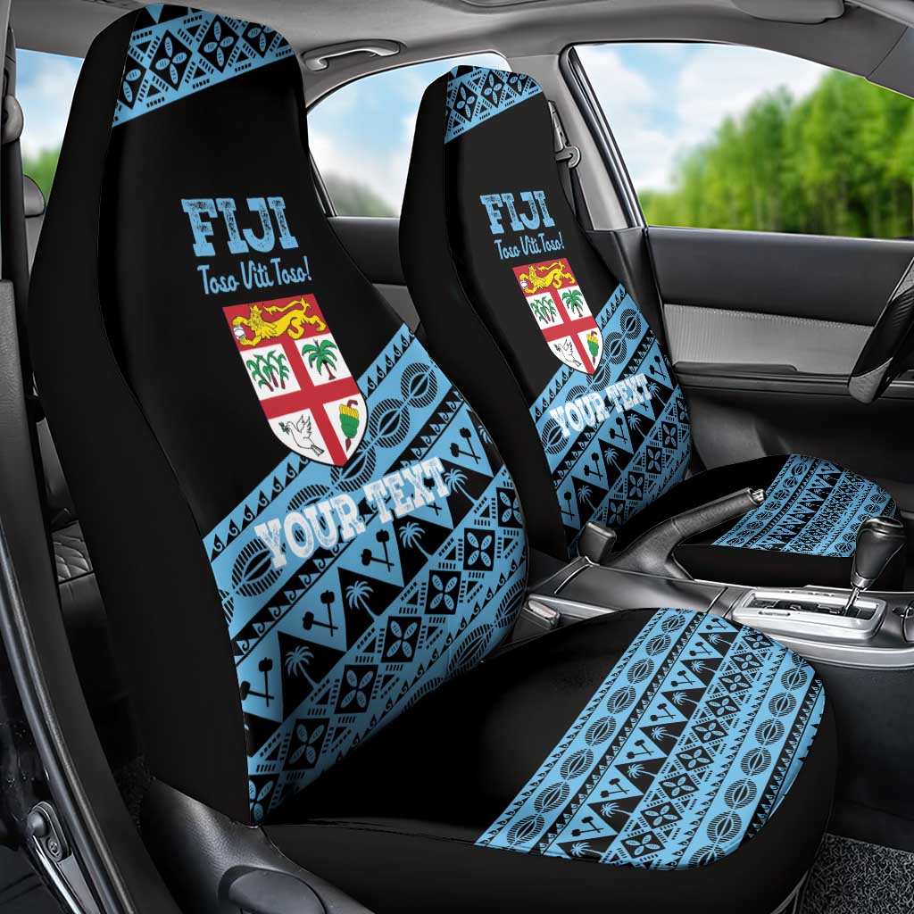 Fiji Rugby 2025 Custom Car Seat Cover Fijian Tapa Toso Viti Toso - Black LT14 - Polynesian Pride